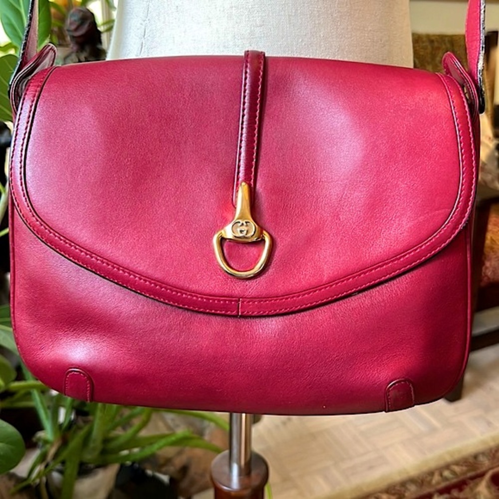 Vintage Gucci Red Leather Horsebit Bag